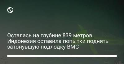 Осталась на глубине 839 метров. Индонезия оставила попытки поднять затонувшую подлодку ВМС - liga.net - Индонезия