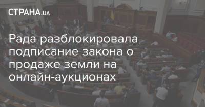 Владимир Зеленский - Дмитрий Разумков - Рада разблокировала подписание закона о продаже земли на онлайн-аукционах - strana.ua