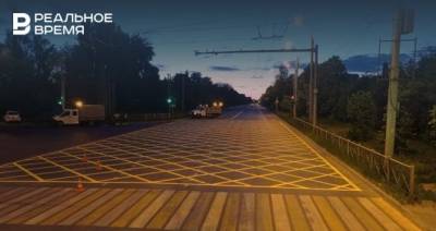 На улице Тэцевской в Казани появилась новая дорожная разметка «Вафельница» - realnoevremya.ru - респ. Татарстан - Казань