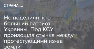 Не поделили, кто больший патриот Украины. Под КСУ произошла стычка между протестующими из-за земли - strana.ua - Киев