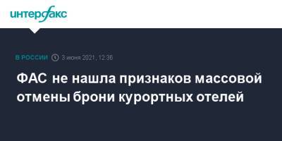 Максим Шаскольский - ФАС не нашла признаков массовой отмены брони курортных отелей - interfax.ru - Москва