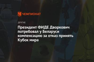 Аркадий Дворкович - Президент ФИДЕ Дворкович потребовал у Беларуси компенсацию за отказ принять Кубок мира - championat.com - Сочи - Минск