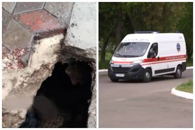 ЧП на остановке: женщина провалилась под землю, на помощь бросились прохожие - politeka.net - район Соломенский - Каменск