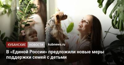Дмитрий Медведев - В «Единой России» предложили новые меры поддержки семей с детьми - kubnews.ru - Москва