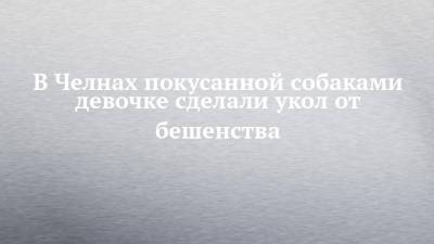 В Челнах покусанной собаками девочке сделали укол от бешенства - chelny-izvest.ru - Набережные Челны - Казань