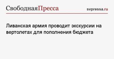 Ливанская армия проводит экскурсии на вертолетах для пополнения бюджета - svpressa.ru - Англия - Ливан