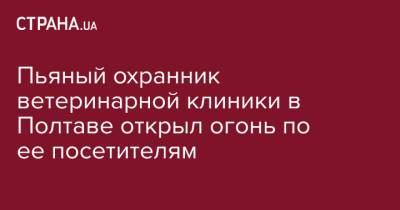 Пьяный охранник ветеринарной клиники в Полтаве открыл огонь по ее посетителям - strana.ua - Украина - Полтава