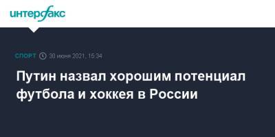 Владимир Путин - Путин назвал хорошим потенциал футбола и хоккея в России - sport-interfax.ru - Москва - Россия