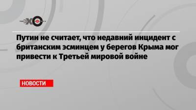 Владимир Путин - Путин не считает, что недавний инцидент с британским эсминцем у берегов Крыма мог привести к Третьей мировой войне - echo.msk.ru - Россия - Украина - Крым - Лондон - Одесса