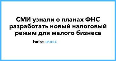 СМИ узнали о планах ФНС разработать новый налоговый режим для малого бизнеса - forbes.ru - Россия