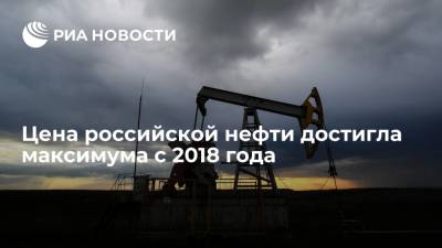 Цена российской нефти Urals в Европе достигла максимума с 2018 года - ria.ru - Москва - Европа - Роттердам