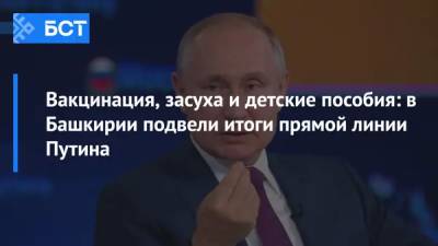 Владимир Путин - Вакцинация, засуха и детские пособия: в Башкирии подвели итоги прямой линии Путина - bash.news - Россия - Башкирия