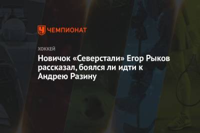 Андрей Разин - Новичок «Северстали» Егор Рыков рассказал, боялся ли идти к Андрею Разину - championat.com - Череповец