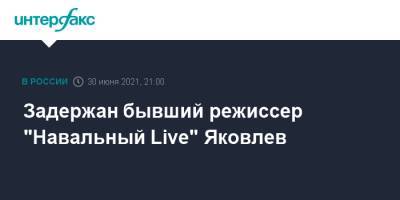 Алексей Навальный - Алексей Яковлев - Сергей Тельнов - Задержан бывший режиссер "Навальный Live" Яковлев - interfax.ru - Москва - Россия