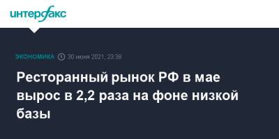 Ресторанный рынок РФ в мае вырос в 2,2 раза на фоне низкой базы - interfax.ru - Москва - Россия