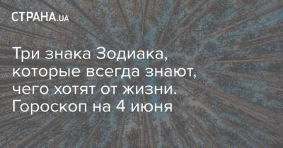 Три знака Зодиака, которые всегда знают, чего хотят от жизни. Гороскоп на 4 июня - strana.ua