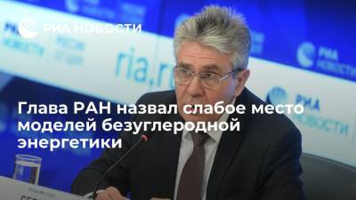 Александр Сергеев - Глава РАН назвал слабое место моделей безуглеродной энергетики - ria.ru - Санкт-Петербург