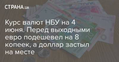 Курс валют НБУ на 4 июня. Перед выходными евро подешевел на 8 копеек, а доллар застыл на месте - strana.ua