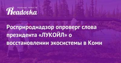 Светлана Радионова - Вагит Алекперов - Росприроднадзор опроверг слова президента «ЛУКОЙЛ» о восстановлении экосистемы в Коми - readovka.news - респ. Коми - Экология
