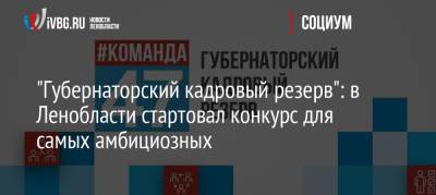 «Губернаторский кадровый резерв»: в Ленобласти стартовал конкурс для самых амбициозных - ivbg.ru - Ленинградская обл.