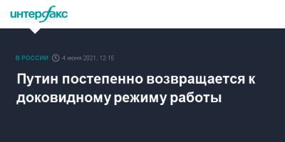 Владимир Путин - Дмитрий Песков - Путин постепенно возвращается к доковидному режиму работы - interfax.ru - Москва