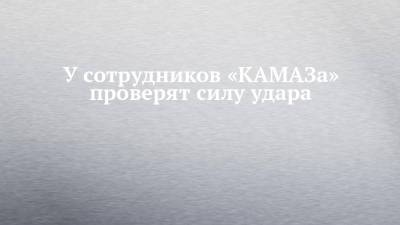 У сотрудников «КАМАЗа» проверят силу удара - chelny-izvest.ru - Камаз