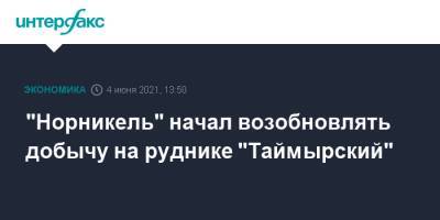 "Норникель" начал возобновлять добычу на руднике "Таймырский" - interfax.ru - Москва