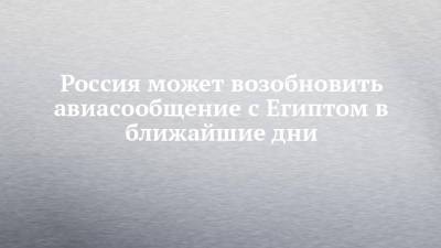 Владимир Путин - Михаил Полубояринов - Россия может возобновить авиасообщение с Египтом в ближайшие дни - chelny-izvest.ru - Санкт-Петербург - Египет