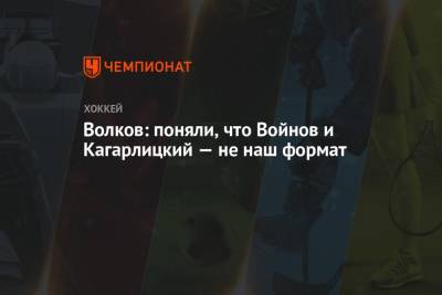 Дмитрий Кагарлицкий - Вячеслав Войнов - Алексей Волков - Волков: поняли, что Войнов и Кагарлицкий — не наш формат - championat.com