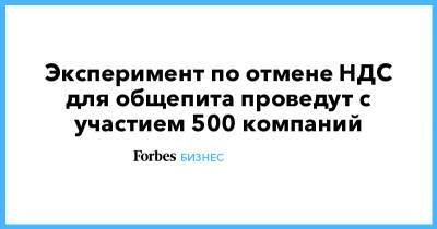 Владимир Путин - Антон Силуанов - Андрей Белоусов - Эксперимент по отмене НДС для общепита проведут с участием 500 компаний - forbes.ru - Россия - Пмэф