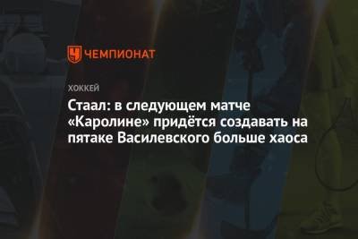 Бэй Лайтнинг - Стаал: в следующем матче «Каролине» придётся создавать на пятаке Василевского больше хаоса - championat.com