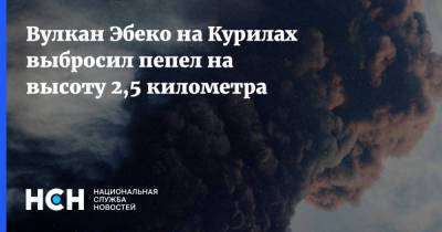 Вулкан Эбеко на Курилах выбросил пепел на высоту 2,5 километра - nsn.fm - Курильск - Сахалинская обл.