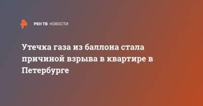 Утечка газа из баллона стала причиной взрыва в квартире в Петербурге - ren.tv - Санкт-Петербург
