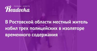 В Ростовской области местный житель избил трех полицейских в изоляторе временного содержания - readovka.news - Ростовская обл.