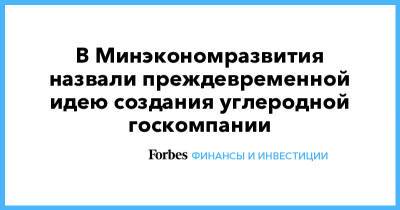 Роберт Дауни - В Минэкономразвития назвали преждевременной идею создания углеродной госкомпании - forbes.ru - Экология