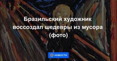 Бразильский художник воссоздал шедевры из мусора (фото) - news.mail.ru - Экология
