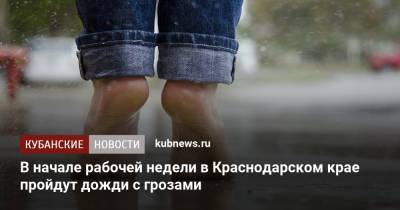 Роман Вильфанд - В начале рабочей недели в Краснодарском крае пройдут дожди с грозами - kubnews.ru - Краснодарский край