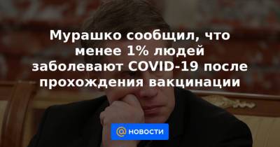 Мурашко сообщил, что менее 1% людей заболевают COVID-19 после прохождения вакцинации - news.mail.ru