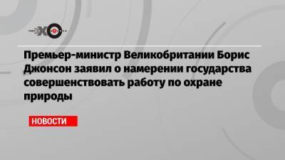 Борис Джонсон - Премьер-министр Великобритании Борис Джонсон заявил о намерении государства совершенствовать работу по охране природы - echo.msk.ru - Англия