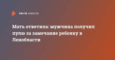 Мать ответила: мужчина получил пулю за замечание ребенку в Ленобласти - ren.tv - Ленинградская обл.