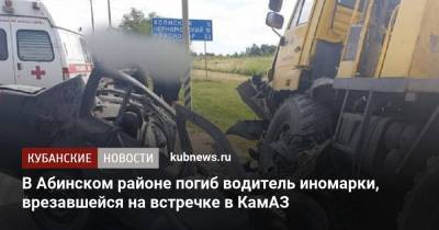 В Абинском районе погиб водитель иномарки, врезавшейся на встречке в КамАЗ - kubnews.ru - Краснодарский край - Краснодар - Новороссийск - район Динский