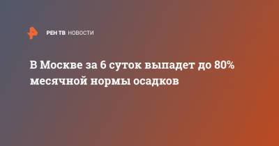 Евгений Тишковец - В Москве за 6 суток выпадет до 80% месячной нормы осадков - ren.tv - Москва - Московская обл.