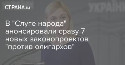 Евгения Кравчук - В "Слуге народа" анонсировали сразу 7 новых законопроектов "против олигархов" - strana.ua - Парламент