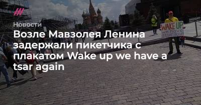 Сергей Тельнов - Возле Мавзолея Ленина задержали пикетчика с плакатом Wake up we have a tsar again - tvrain.ru - Москва