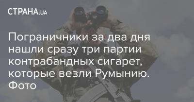 Пограничники за два дня нашли сразу три партии контрабандных сигарет, которые везли Румынию. Фото - strana.ua - Румыния