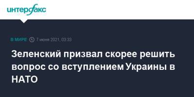 Владимир Зеленский - Зеленский призвал скорее решить вопрос со вступлением Украины в НАТО - interfax.ru - Москва - Украина
