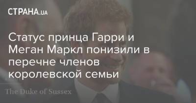 Елизавета II - принц Гарри - Меган Маркл - принц Эндрю - принц Филипп - Статус принца Гарри и Меган Маркл понизили в перечне членов королевской семьи - strana.ua - Англия