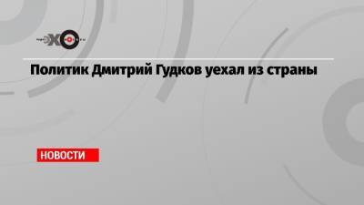 Дмитрий Гудков - Ирина Ермилова - Политик Дмитрий Гудков уехал из страны - echo.msk.ru - Москва