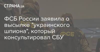 ФСБ России заявила о высылке "украинского шпиона", который консультировал СБУ - strana.ua - Россия
