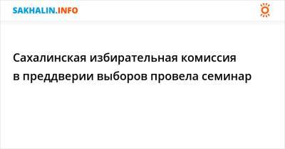 Сахалинская избирательная комиссия в преддверии выборов провела семинар - sakhalin.info - Сахалинская обл.